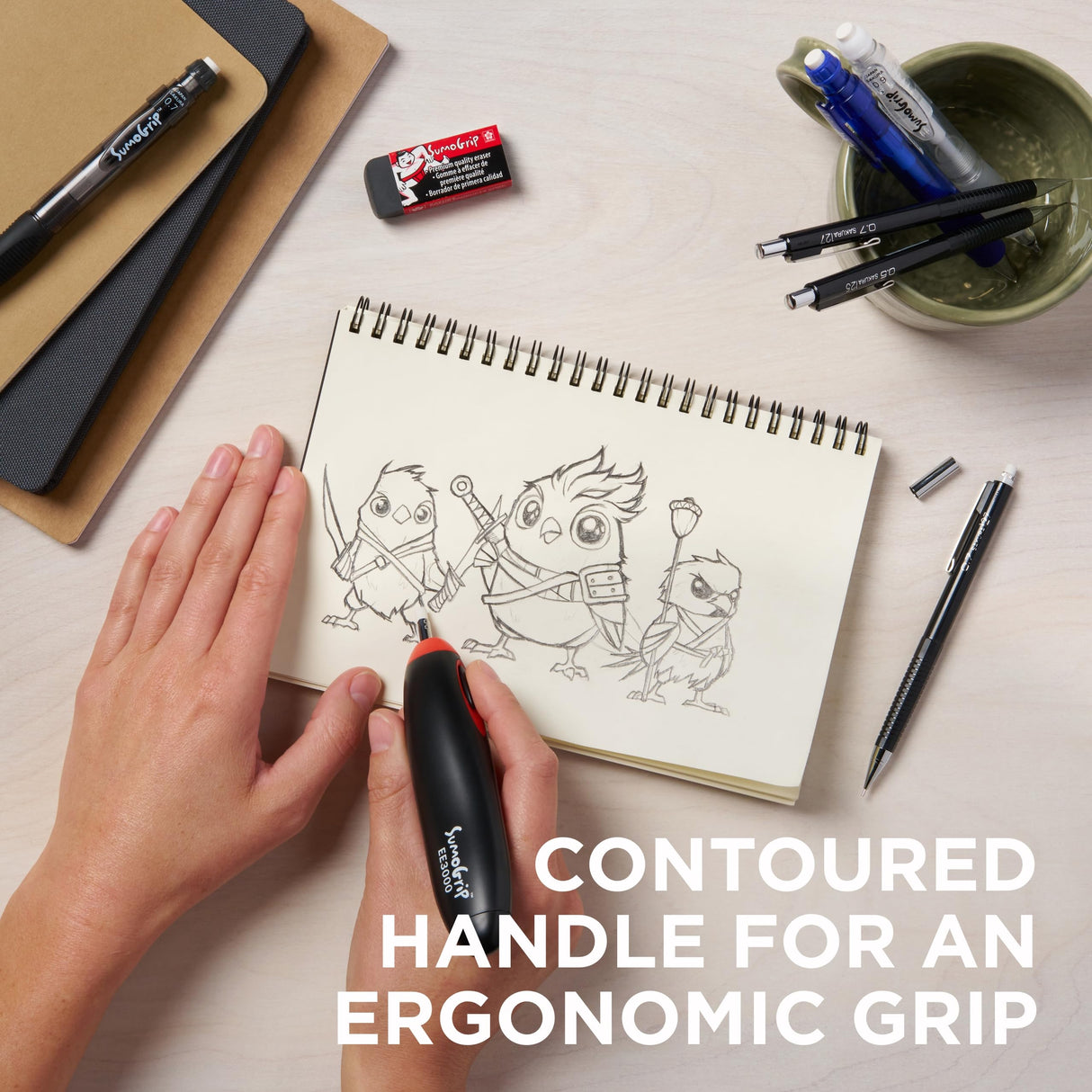 Sakura EE-3000 SumoGrip Electric Eraser, Black SAKURA