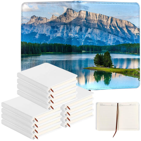 Lnrueg 12 Pcs Sublimation Notebook Blank Journal A6 100 Pages - Hardcover PU Notebooks for Note Taking Plan Making Diary Writing - School Office Supplies Lnrueg