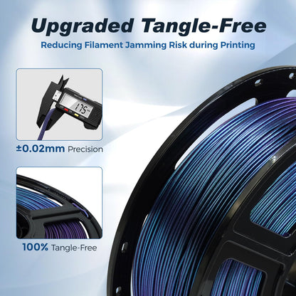 FLASHFORGE Rapid PLA Filament 1.75mm +/- 0.02mm Burnt Titanium & Nebula Purple Gradient, Max 500mm/s High Speed Printing, 3D Printer Filament 1kg(2.2lbs), Changing Colors with Light - WoodArtSupply