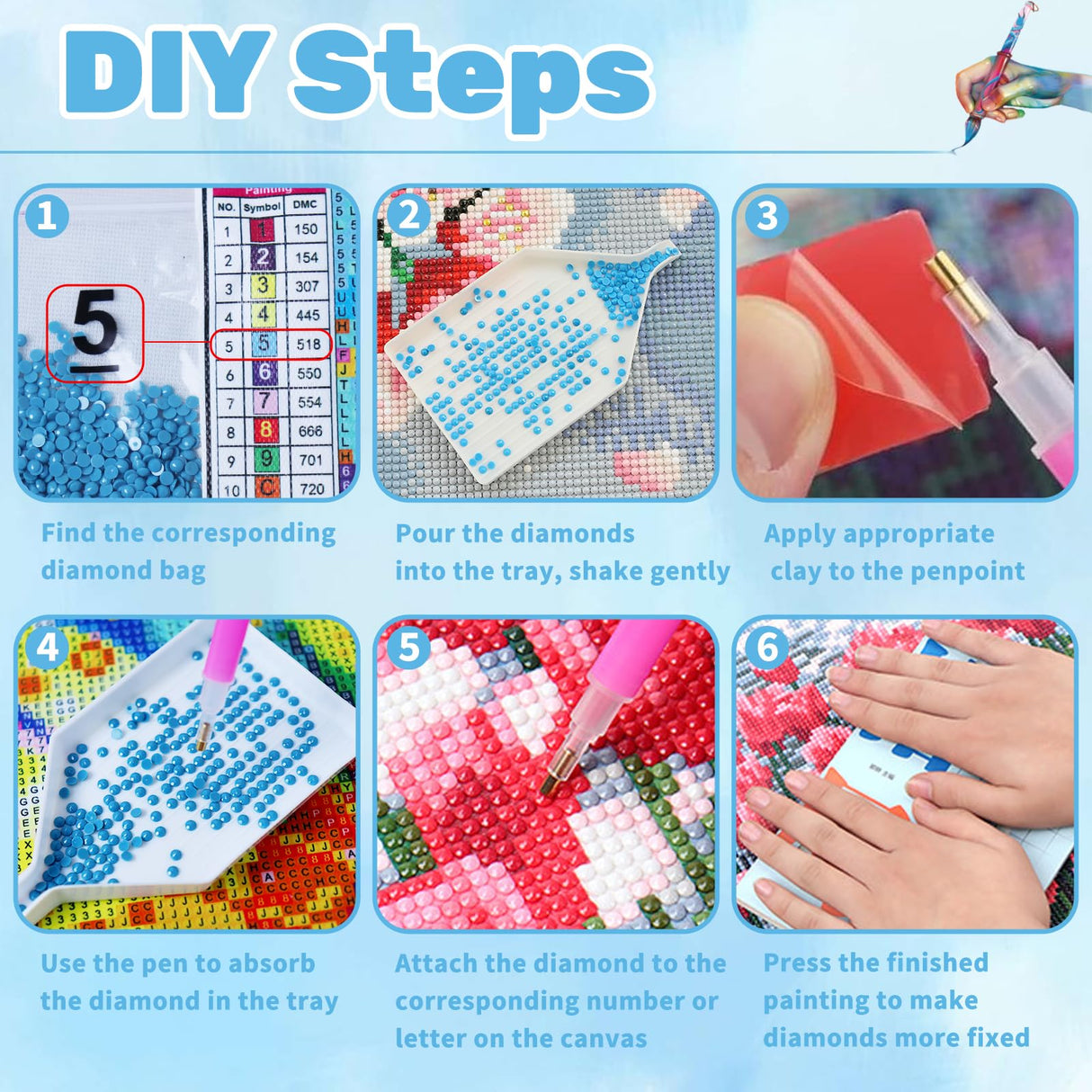 Ceiomez Diamond Art Flowers for Adults, Flower Diamond Painting Kits for Adults Beginners, 5D DIY Full Round Drill Gem Art and Crafts for Home Decor 14x14 inch Ceiomez