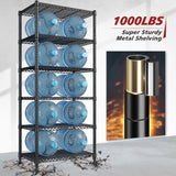 REIBII 72’’H Wire Shelving, 6 Tier Garage Shelving Units and Storage Shelves Heavy Duty, Adjustable Heavy Duty Metal Shelves for Storage Shelves for Pantry Kitchen Garage, 24’’W X18’’D X72’’H REIBII