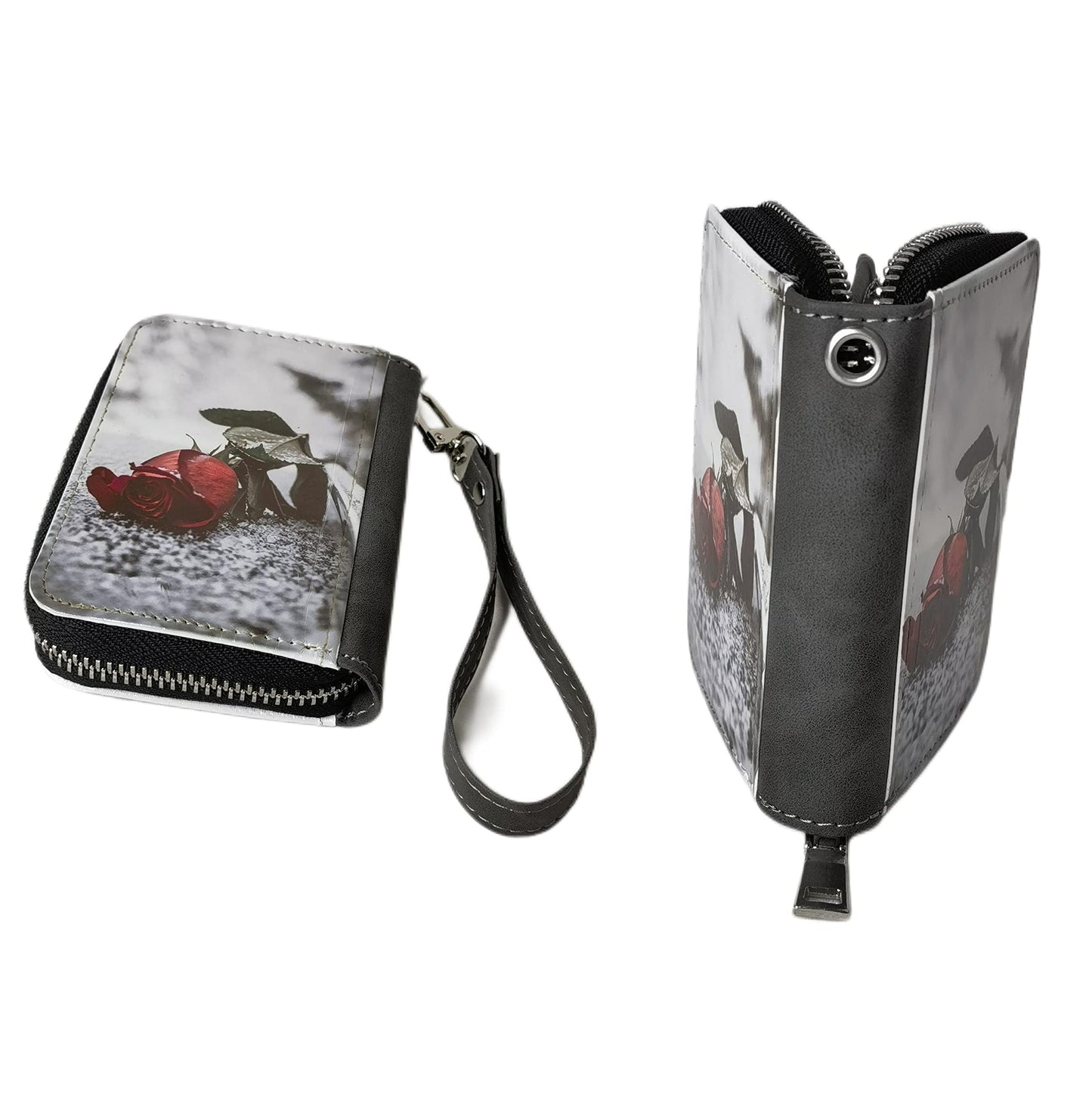 Sublimation Small Coin purse Women's Wallet Leather Coin credit Card holder Diy Craft (Gray2)