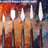 5 Piece Palette knifes Painting Knife Set for Oil, Acrylic Paint,Cake Decorating,Stainless Steel Pallet Knife Paint Knife Art Spatula for Various Types of Painting,ColorMixing,Smearing Herain