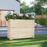 TRUEAURA Wood Raised Garden Bed, Rectangular Planter Box Outdoor Large Tall Trough 39"x28"x15" Flower Planters Boxes with Bottom for Plants Herb Patio Porch Balcony Privacy Screen TRUEAURA