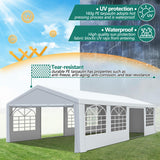 GARTOO 20' x 30' Canopy Party Tent & Carport - Heavy Duty Outdoor Wedding Gazebo with 4 Sand Bags, Event Shelter Canopy for Outdoor Event, Wedding, Birthday Party GARTOO
