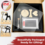 vinatimes 8.6'' Pet Memorial Gift Shadow Box Black Collar Holder Picture Frame Pet Paw Ink Kit Dog Wooden Sculpture Bottle Rainbow Pet Hair Keepsake Gift Loss of Dog Cat Tabletop Wall Hanging PSD-4B vinatimes