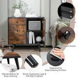 Tangkula Storage Cabinet with 3 Drawers and Door Cabinet, Industrial Wood Accent Cabinet with Adjustable Shelf, Retro Farmhouse Sideboard Buffet Cabinet for Kitchen Living Room (Industrial) Tangkula