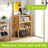 End Table Set of 2 Bamboo Nightstand Stackable Bedside Table Living Room Nightstand 2-Tier Storage Shelf Wood Sofa Table for Small Space Bed Room Living Room BMOSU