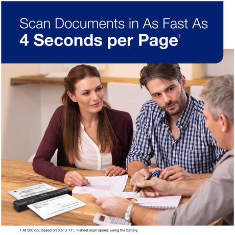 Epson Workforce ES-60W Wireless Portable Sheet-fed Document Scanner for PC and Mac 10.7" x 1.9" x 1.4" Epson