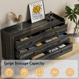 LYNSOM Dresser for Bedroom, 6 Drawer Grey Dresser with Wide Drawer and Metal Handles, Modern Dressers & Chests of Drawers for Hallway Entryway LYNSOM
