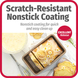 GoodCook BestBake Nonstick Textured Carbon Steel Loaf Pan, 9" x 5", Bronze GoodCook