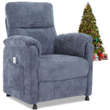 Chenille Power Recliner Chair for Living Room Bedroom|Electric|Remote Control|Side Pockets|Small|Adults (Blue) Anwick