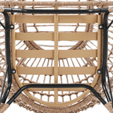 Yaheetech Egg Rattan Chair, Indoor/Outdoor PE Rattan Egg Basket Lounge Chair w/ 4 Cushions, Oversized Egg-Shaped Chair w/Metal Frame Stand for Patio, Backyard, Living Room - Light Brown/Black Yaheetech