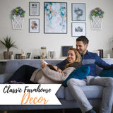 Autumn Alley Large Rustic Farmhouse Wall Planter Set of 2, Farmhouse Decor Wall Hangings for Wall Planter Indoor, Galvanized, Corrugated Metal, Wooden, White - Flowers Not Included Autumn Alley