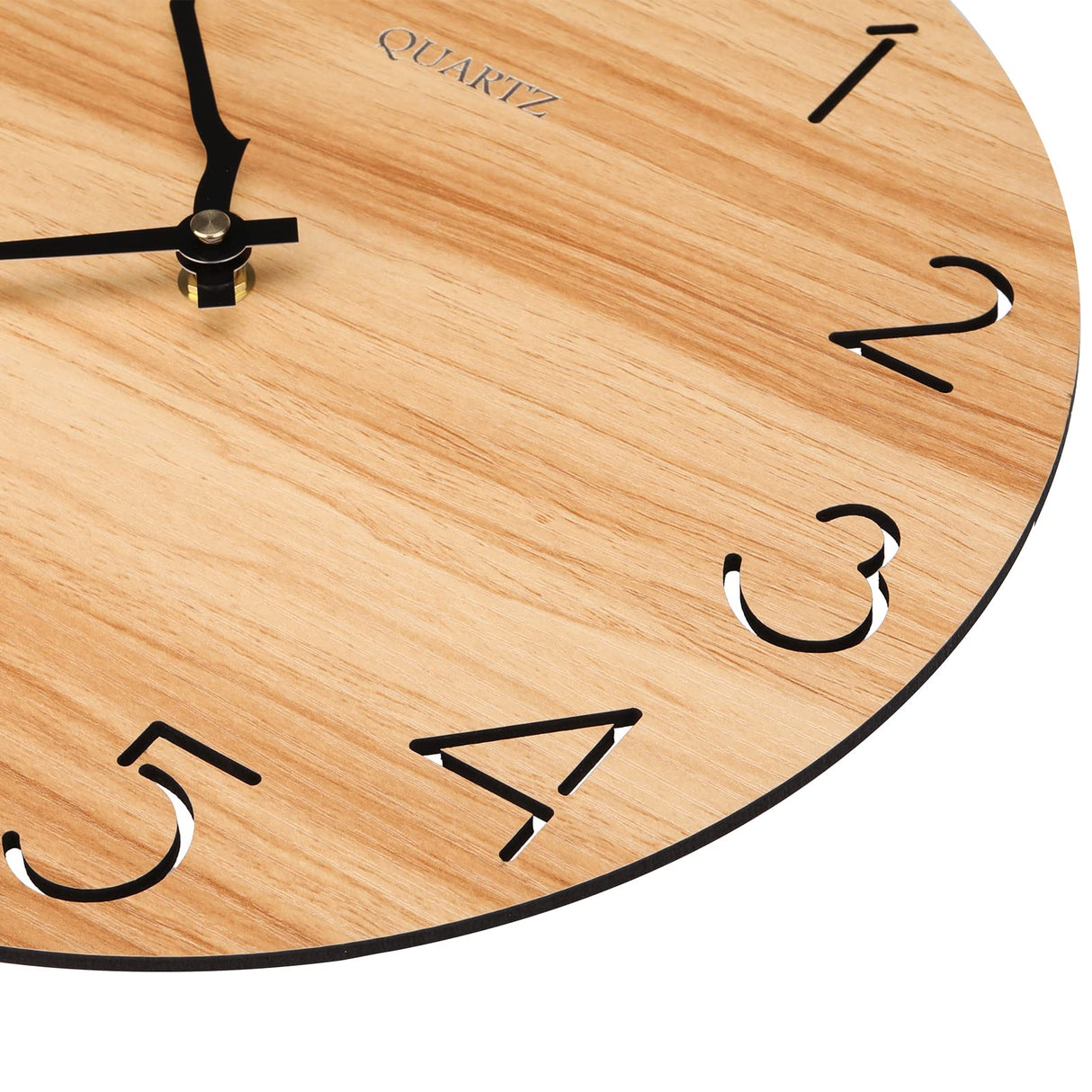 LAIGOO 12 Inch Wood Wall Clock Quartz Analog, Silent Non-Ticking, Decorative Modern Wall Clock Battery Operated for Living Room Bathroom Bedroom Kitchen Office School LAIGOO