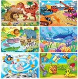 Puzzles for Kids Ages 3-5, 24 Piece Colorful Wooden Puzzles for Toddler Children Learning Educational Puzzles Toys for Boys and Girls (6 Puzzles) RANSUNN