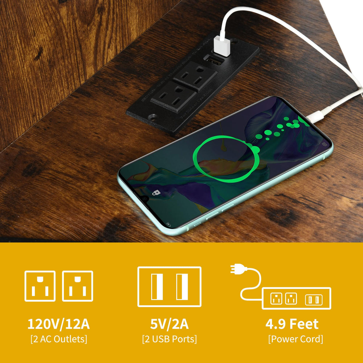 DWVO Farmhouse Corner TV Stand for Living Room, TV Stand for 55 Inch TV, Entertainment Center with Storage and Power Outlet, TV Console Cabinet, Rustic Brown DWVO