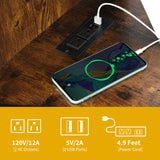 DWVO Farmhouse Corner TV Stand for Living Room, TV Stand for 55 Inch TV, Entertainment Center with Storage and Power Outlet, TV Console Cabinet, Rustic Brown DWVO