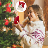 EMPCYDIA Christmas Cards, 6 Pack Small Pop Up Christmas Gift Card with Envelopes Stickers, 3D Cute Holiday Greeting Cards Santa Snowman Reindeer Xmas Tree Bulk Set Xmas Card for Kids 4.3x4.3inch EMPCYDIA