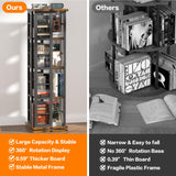 EasyCom 360° Rotating Wood Bookshelf with Metal Frame - 4-Tier Corner Storage for Living Room and Office, Brown EasyCom