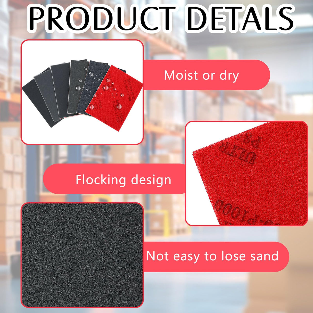 Heigble 60 Pcs 320-2500 Grit Sanding Sponge, Ultra Fine Sanding Sponges Pads, Soft Foam Shine Block Wet Dry Polish Pads, Ultra Fine Grit Sandpaper for Model Drywall Metal Wood Furniture Polishing Heigble