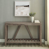 Walker Edison Modern Farmhouse Accent Entryway Table Entry Table Living Room End Table, 52 Inch, Grey Wash Walker Edison