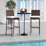Toolsempire Outdoor Wicker Barstools, Patio Rattan Barstool Set of 4 with Cushion, Footrest & Heavy-Duty Metal Frame, Outdoor Bar Height Chair for Backyard & Balcony Toolsempire