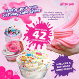 Glitter Galz 42-Piece Slime Kit for Kids Ages 6 8 10 12 + DIY Slime Birthday Party Slime Favors Activity Making Kit - Includes Sprinkles, Scents, Glitters, Powders, and Storage Container Glitter Galz