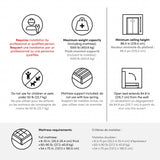 Bestar Pur Full Murphy Bed and 2 Shelving Units with Drawers, 131-inch Space-Saving Wall Bed Bestar