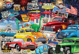 Crown Point Graphics Route 66 Vintage Cars and Trucks Puzzle, 1000 Piece Jigsaw Puzzle Crown Point Graphics