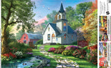 Buffalo Games - Dominic Davison - Little White Chapel - 500 Piece Jigsaw Puzzle for Adults -Challenging Puzzle Perfect for Game Nights - Finished Size is 21.25 x 15.00 Buffalo Games