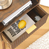 AWASEN Mid Century Modern Nightstand, Wood Bedside Table with Fluted Drawers, Rustic Night Stand Bed Side Table with Solid Wood for Living Room, Bedroom, Office and Small Space (Rustic Brown) AWASEN