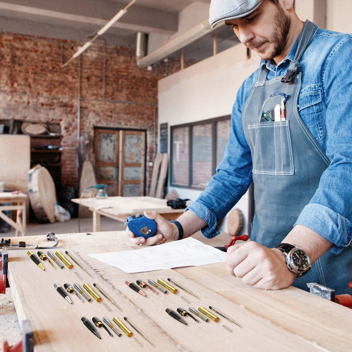 Colarr 20 Pack Woodturning Pen Kit Twist Ballpoint Pen Kit with Refill Copper for DIY Classroom Supplies Teacher Student Friends Gift Colarr