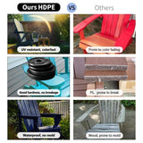 Plawdlik Folding Adirondack Chair, SGS Tested, Wooden Textured with Cup Holder, Heavy All-Weather HDPE Comfortable Set Poolside Backyard Lawn Grey set 2 Plawdlik