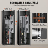 VEVOR 7-8 Rifles Gun Safe, Rifle Safe with Digital Keypad & Lock, Gun Storage Cabinet with Built-in Storage Locker, Removable Storage Shelf for Home Long Gun and Pistols VEVOR