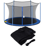 SPORTYOUTH Trampoline Netting Replacement Safety Enclosure for 12 ft 6 Straight Poles Round Frame Trampoline, Breathable Weather-Resistant Tear-Proof Netting with Adjustable Straps, NET ONLY SPORTYOUTH