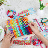 Aeelike Weaving Loom Kit for Kids, Potholder Wood Loom Kits Including 192 PCS Colorful Craft Loops Detailed Instructions for Girls Boys Ages 5-12 Activity, Durable-Perfect Kids Gift-Happy Time Aeelike