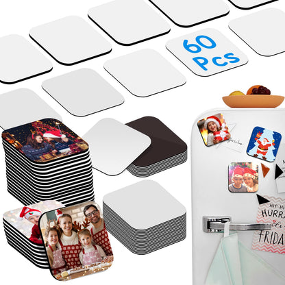 Sublimation Blank Fridge Magnets for Home Kitchen Refrigerator Microwave Oven Wall Door Decoration or Office Calendar with 30 Pcs Sublimation Printing Square Blank, 30 Pcs DIY Metal Magnetic