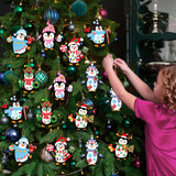 28 Pack Winter Christmas DIY Crafts Kit for Kids, Make Your Own Christmas Penguin Ornaments Stickers Cutouts Art Crafts Bulk for Kids Winter Holiday Xmas Home Class Art Game Activities Party Favors VABAMNA