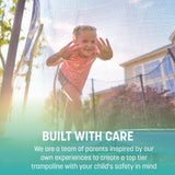 Skywalker Trampoline Outdoor Jump N' Dunk 8 FT, 12 FT, 15 FT, Round Outdoor Trampoline with Net, Trampoline Mat, and Basketball Hoop for Trampoline, ASTM Approval, 800 LBS Weight Capacity - Blue Skywalker Trampolines