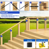 BLIKA 40 Pack T316 Stainless Steel Black Right&Left Handed Thread Swage Lag Screws for Wood Posts of 1/8" Deck Cable Railing Kit, Wire Railing Kit for Decks with Wrench, DIY Wood Baluster BLIKA