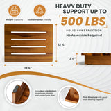 TINAMO 3.5" Acacia Wood One Step Stool for Adults (No Assemble Required)- 500 Lbs Wooden Step Stools Heavy Duty for High Bed Riser, Bathroom, Bedroom - Small Stepping Stool for Elderly, Seniors, Kids Tinamo