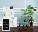 Utopia Alley Collapsible Fold Down Desk Table | Computer Desk with Large Storage Cabinet & Bottom Shelves, Stylish Furniture for Home Office, Crafting, and More (White) Utopia Alley