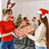 Giiffu 14.5" Medium Kraft Gift Boxes with Lids, 12 Pack Christmas Shirt Boxes with 12 Holiday Designs – Includes Tissue Paper & Stickers Giiffu