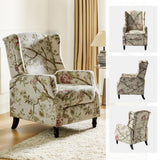 HULALA HOME Wingback Recliner Chair, Traditional Push Back Recliner Single Sofa Chair with Solid Wood Legs, Modern Lounge Armchair for Living Room, Comfy Upholstered Accent Reclining, Bird HULALA HOME