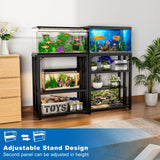 ZSLTLDU 20 Gallon Fish Tank Stand, 20 Gallon Aquarium Stand, 24.8" L x 13" W Reptile Tank Stand, Metal Adjustable Tank Stand for Home Office, 660LBS Capacity ZSLTLDU