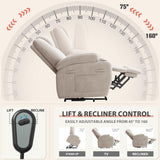 Flamaker Power Lift Recliner Chair with Massage Ergonomic Recliner Chair for Elderly People, Single Sofa with Cup Holders, Side Pockets (Beige) Flamaker