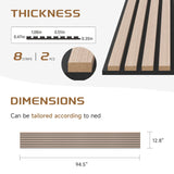 POHARE Wood Slat Wall Panels, 2 Pack 8 x 1 ft Decorative Wood Panels for Wall,Stylish Wall Panels for Interior Wall Decor, Modern Acoustic Wood Wall Panels with Felt Backing, Natural POHARE