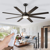 Fanbulous Ceiling Fans with Lights, 72 inch Large Ceiling Fan with Light and Remote, Outdoor Black Ceiling Fan for Living Room Patio, 6 Speeds, Reversible Quiet DC Motor, 3 CCT, Bi-color 8 Blades Fanbulous