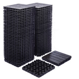 76-Pack Interlocking Deck Tiles - 11.42"x11.42" Dark Gray Polypropylene Flooring, 68.80 Sq.Ft Waterproof & Moisture-Proof Outdoor Patio Tiles, Easy Snap-Together Installation! Zjjseloru